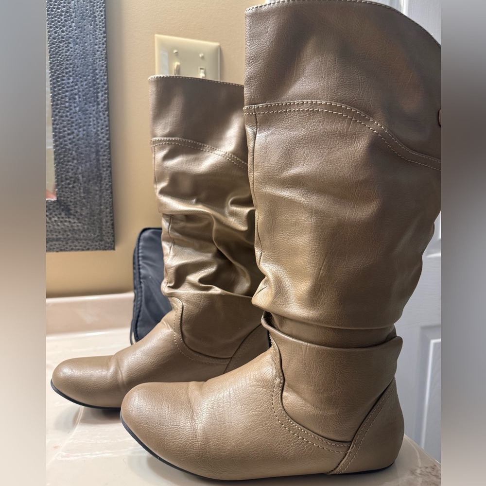 Taupe Knee-High Boots